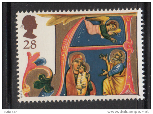 Great Britain 1991 MNH Scott #1418 28p Illuminated Letter A - Christmas - Noël