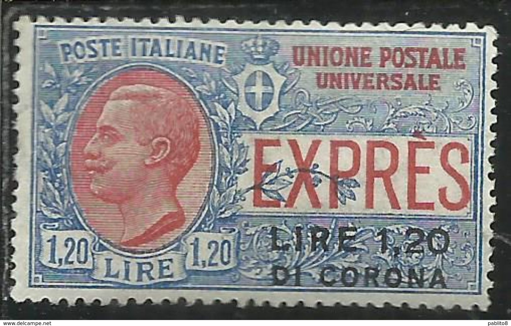 DALMAZIA 1922 ESPRESSI SPECIAL DELIVERY ESPRESSO NON EMESSO LIRE 1,20 SU L. 1,20 MNH BEN CENTRATO CERTIFICATO - Dalmatia