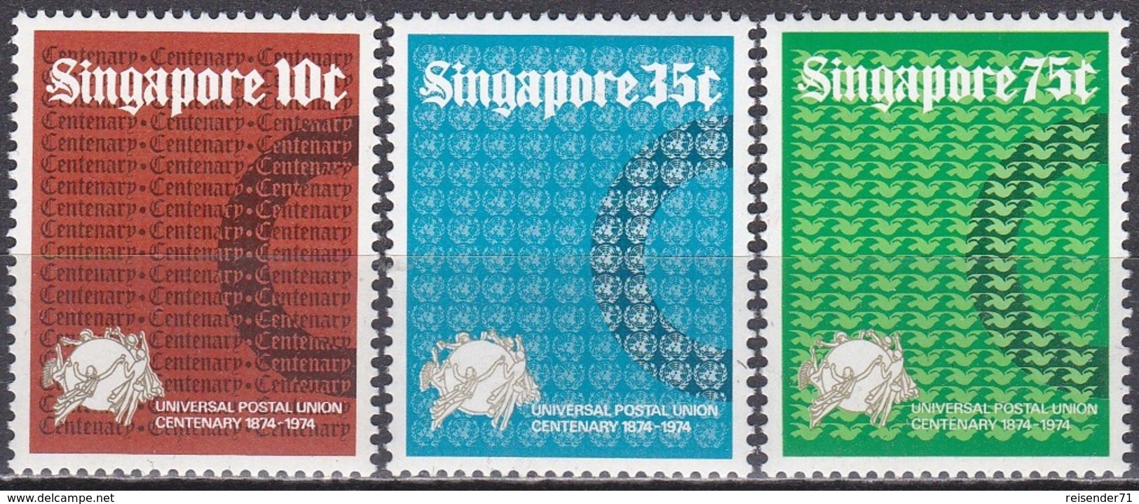 Singapur Singapore 1974 Organisationen Weltpostverein Postwesen UPU Kommunikation, Mi. 215-7 ** - Singapur (1959-...)