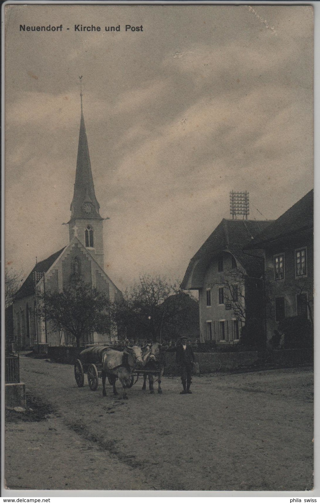 Neuendorf - Kirche Und Post - Jauchewagen, Güllenwagen - Photo: F. Aeschbacher - Otros & Sin Clasificación