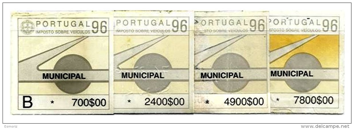 PORTUGAL, Automobile Licence, PB 636, 641, 644, 647, Cat. &euro; 20 - Neufs