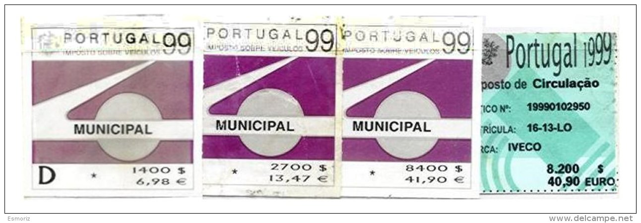 PORTUGAL, Automobile Licence, 791, 794, 800, 810, Cat. &euro; 18 - Ongebruikt