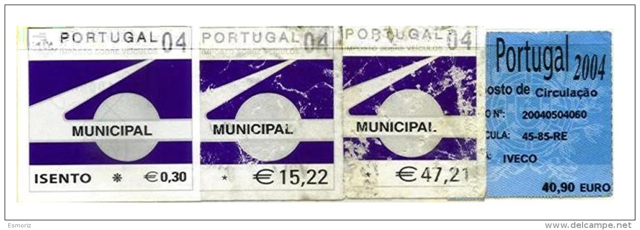 PORTUGAL, Automobile Licence, PB 946, 953, 959, 969, Cat. &euro; 18 - Neufs