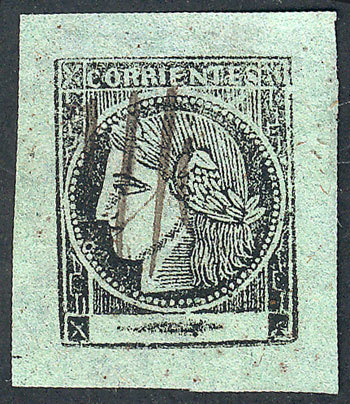 ARGENTINA: GJ.4, Yellow-green, Type 8, Pen Cancelled, Superb Example! - Corrientes (1856-1880)