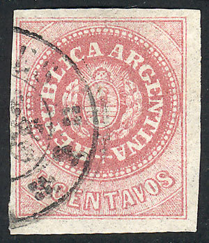 ARGENTINA: GJ.10, 5c. Rose, Used In Buenos Aires, Superb! - Neufs