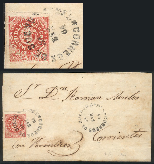 ARGENTINA: GJ.15, 5c. Narrow C, Franking A Folded Cover Sent To Corrientes On 31/J - Nuevos