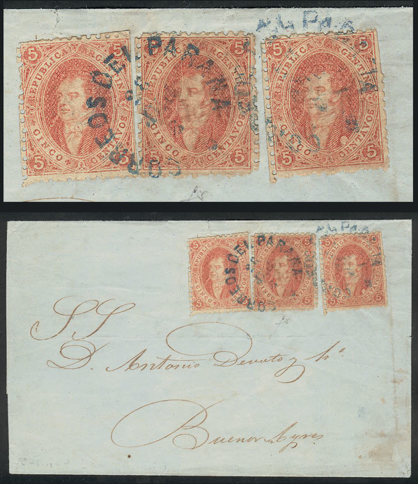 ARGENTINA: GJ.19, 1st Printing, Very Clear Impression, 3 Examples (one With VARIET - Usados