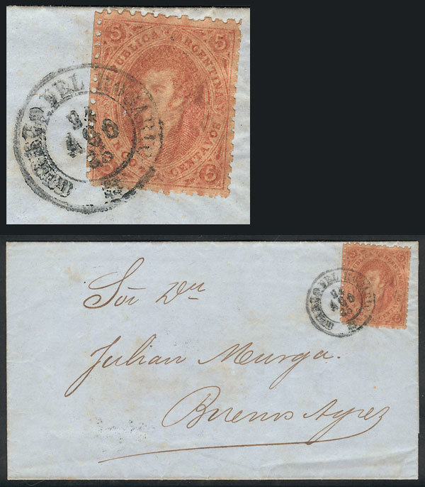 ARGENTINA: GJ.20, Fantastic Example Of 3rd Printing, Franking An Entire Letter Sen - Used Stamps