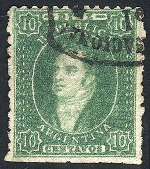 ARGENTINA: GJ.23, 10c. Worn Impression, Excellent Quality! - Oblitérés