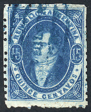 ARGENTINA: GJ.24, With Blue Cancel Of Concordia, Absolutely Superb! - Used Stamps