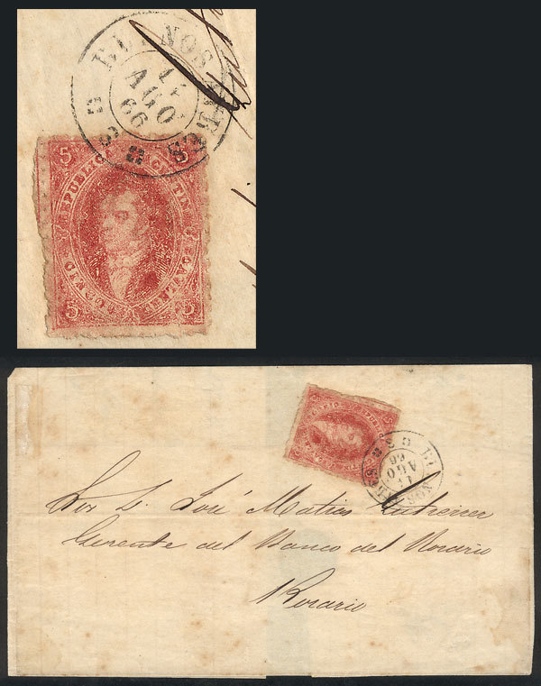 ARGENTINA: GJ.26, 5th Printing, Interesting Example With Defective Impression (wor - Used Stamps