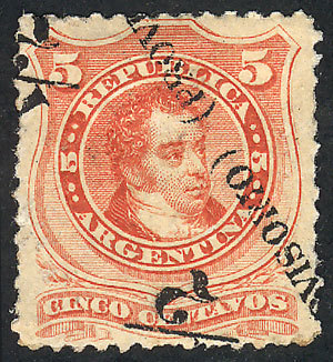 ARGENTINA: GJ.60l, Large P, With Variety "Inverted Diagonal Overprint", VF And Ver - Other & Unclassified