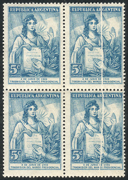 ARGENTINA: GJ.928, 1946 Transmission Of Presidential Power, Block Of 4 With Notabl - Other & Unclassified