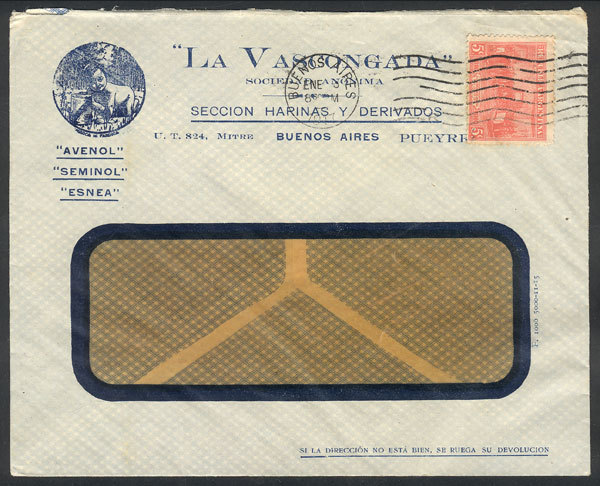 ARGENTINA: Cover With Corner Card Of LA VASCONGADA (flours And Flour Products) Ill - Autres & Non Classés