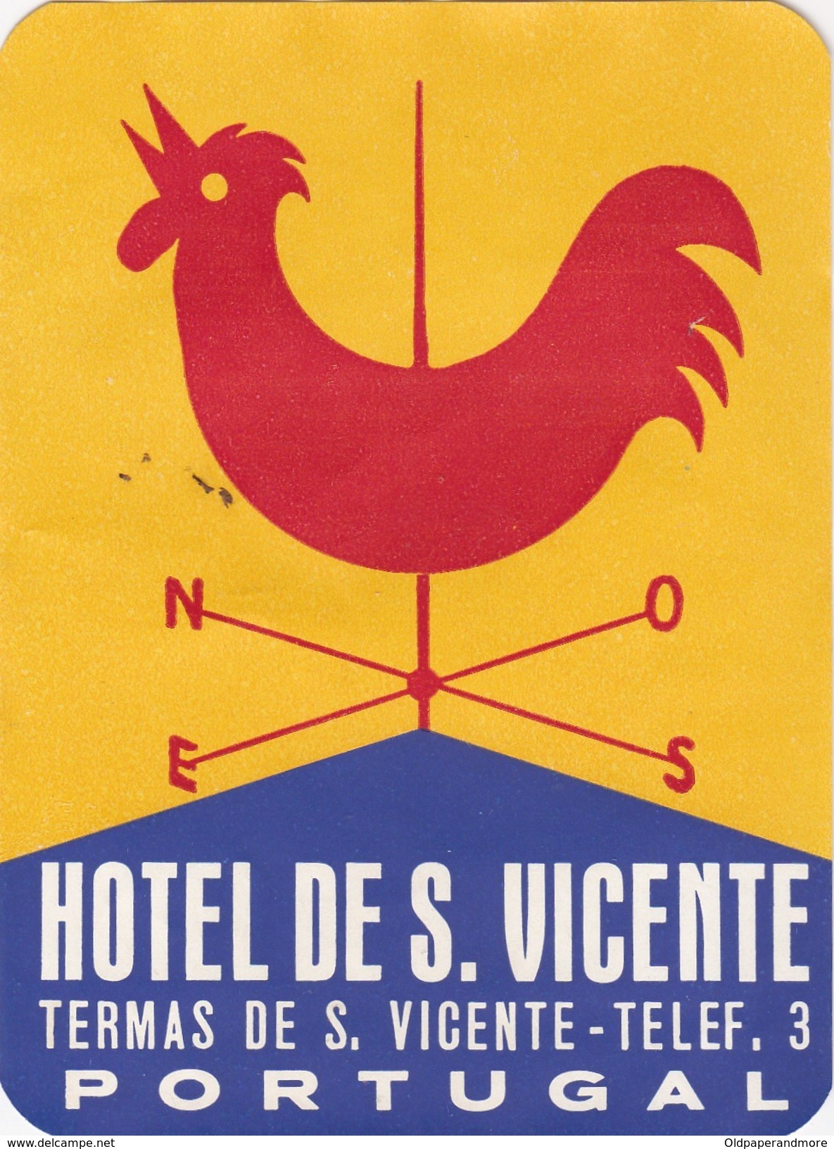 PORTUGAL  -  HOTEL LUGAGGE  LABEL - HOTEL DE S. VICENTE - TERMAS DE S. VICENTE - Hotel Labels