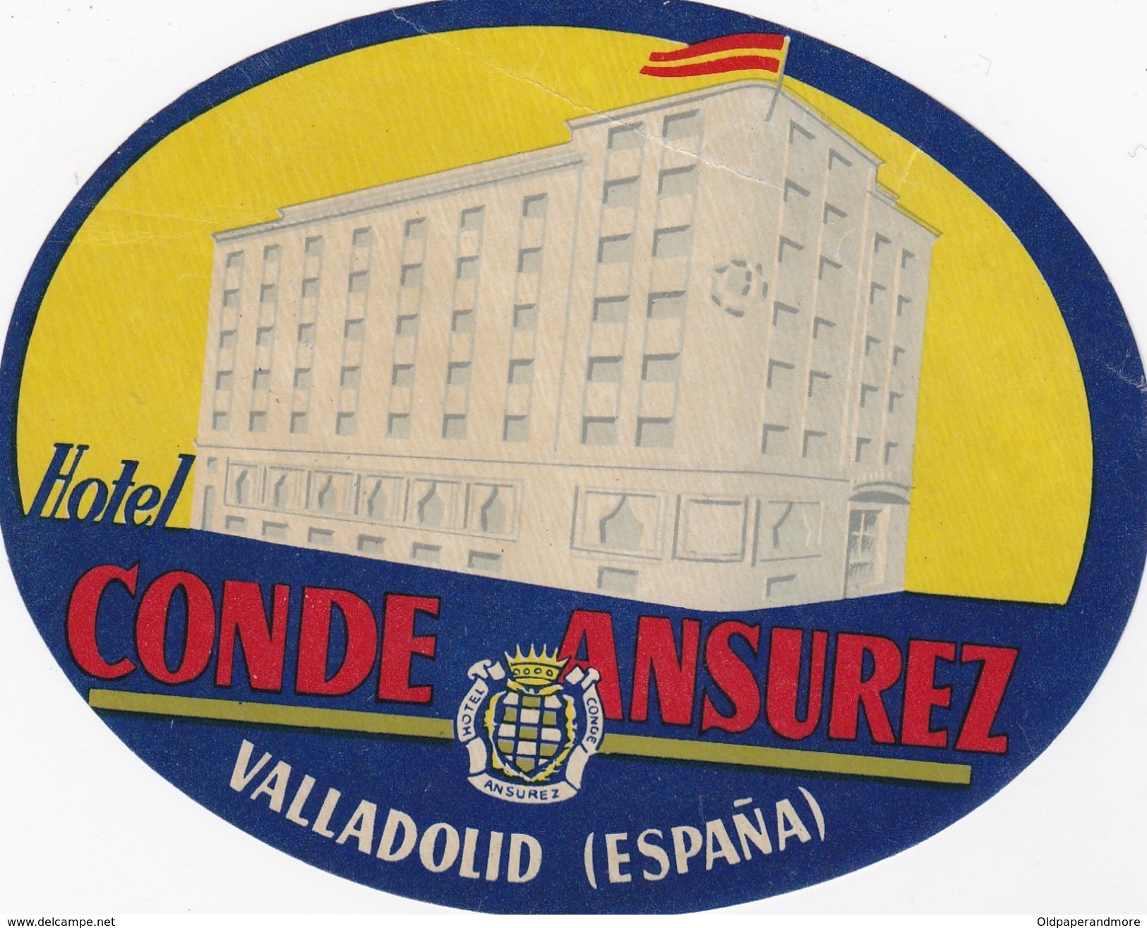 SPAIN ESPAÑA   -  HOTEL LUGAGGE  LABEL - HOTEL CONDE ANSUREZ - VALLADOLID - Etiquettes D'hotels