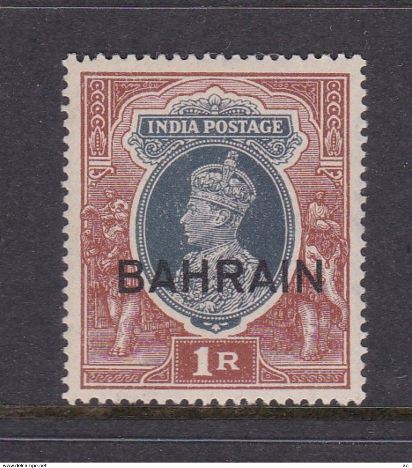 Bahrain Scott 32 ,1938-41, King George VI 1 R Brown And Slate, Mint Light Hinged - Bahrain (1965-...)