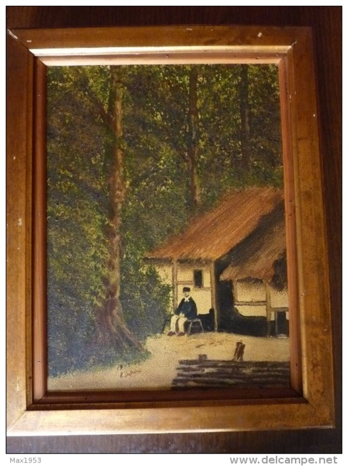 Parc Du Château Des Princes De Chimay - Maisonnette Du Garde - Huile Sur Toile 30x40cm, Signée R Defrère - 1973 - Huiles