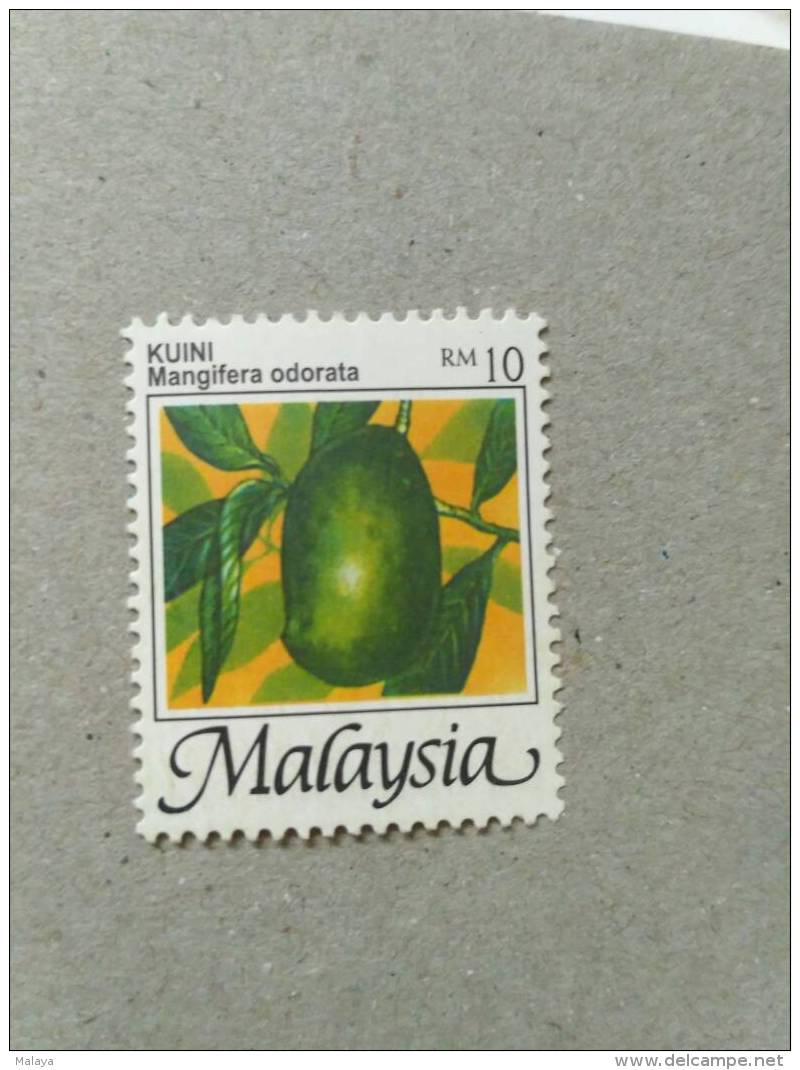 Malaya Malaysia 2002 RM10 Stamp MNH Fruits Definitive Wmk Upright - Malaysia (1964-...)