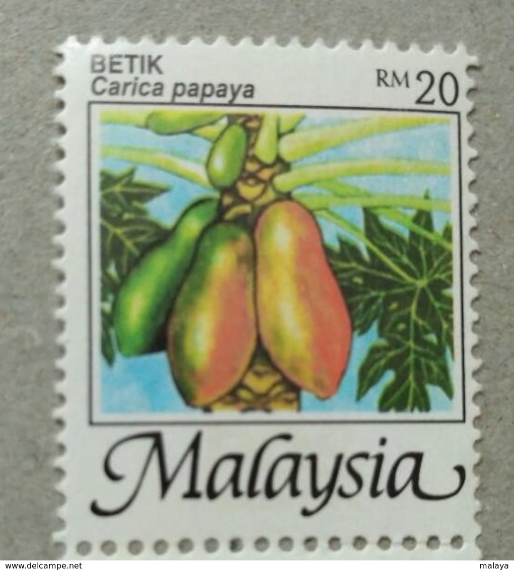 Malaya Malaysia 2002 RM20 Stamp MNH Fruits Definitive Wmk Upright - Malaysia (1964-...)