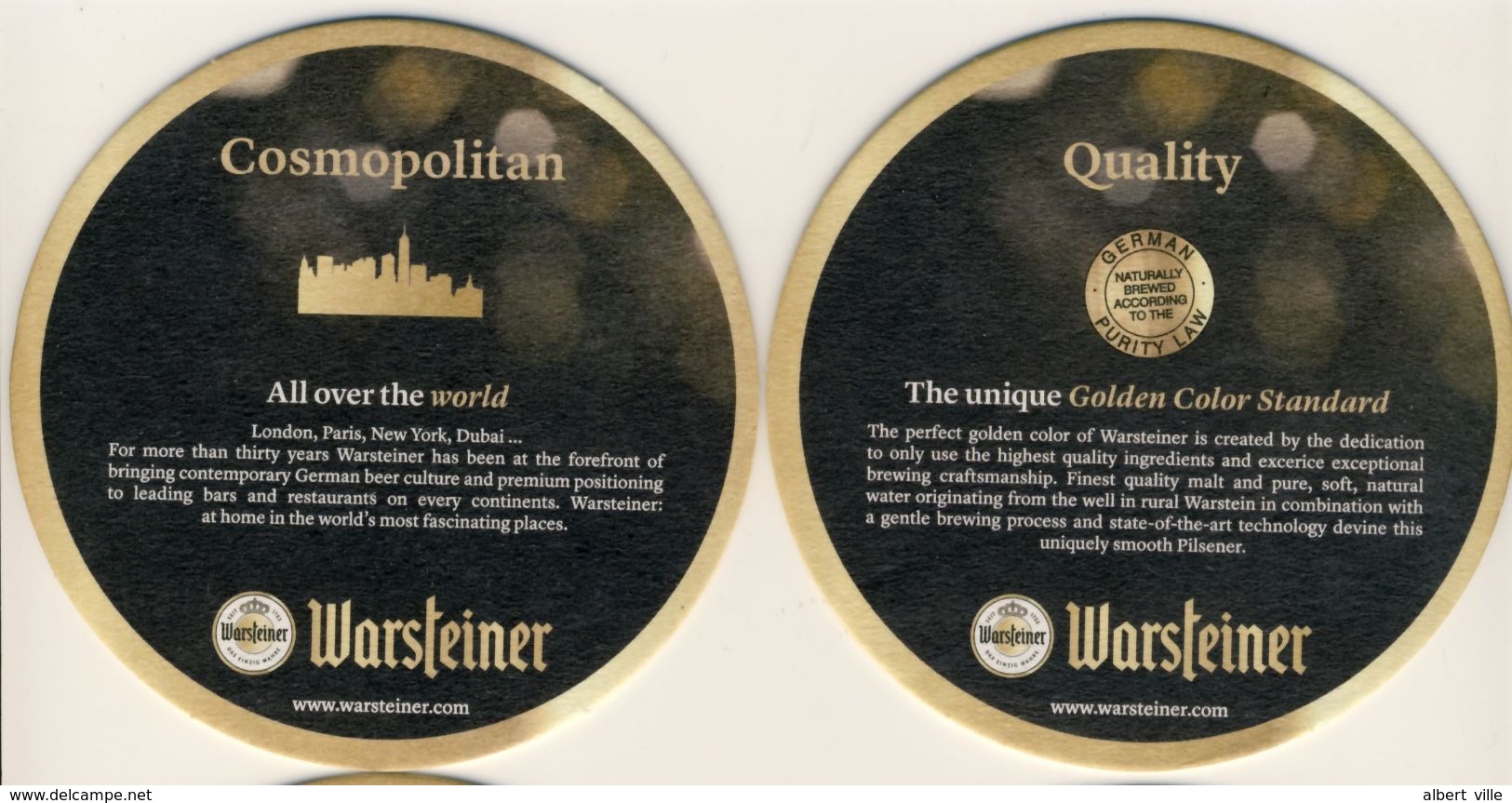 7 Superbes Sous Bocks, Bierdeckel, Coaster, Beer Mate WARSTEINER Reinheitsgebot, Craftmanship, Quality, Art, Enjoyement - Beer Mats