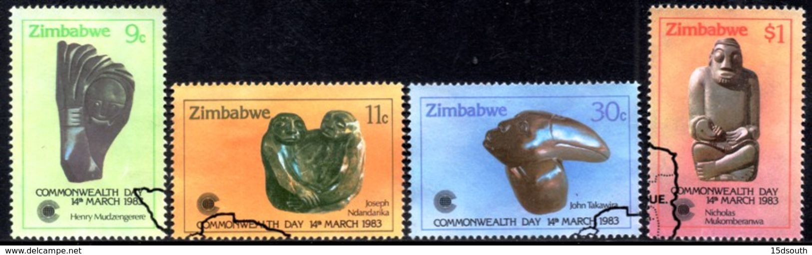 Zimbabwe - 1983 Commonwealth Day (Sculptures) Set (o) # SG 622-625 - Zimbabwe (1980-...)