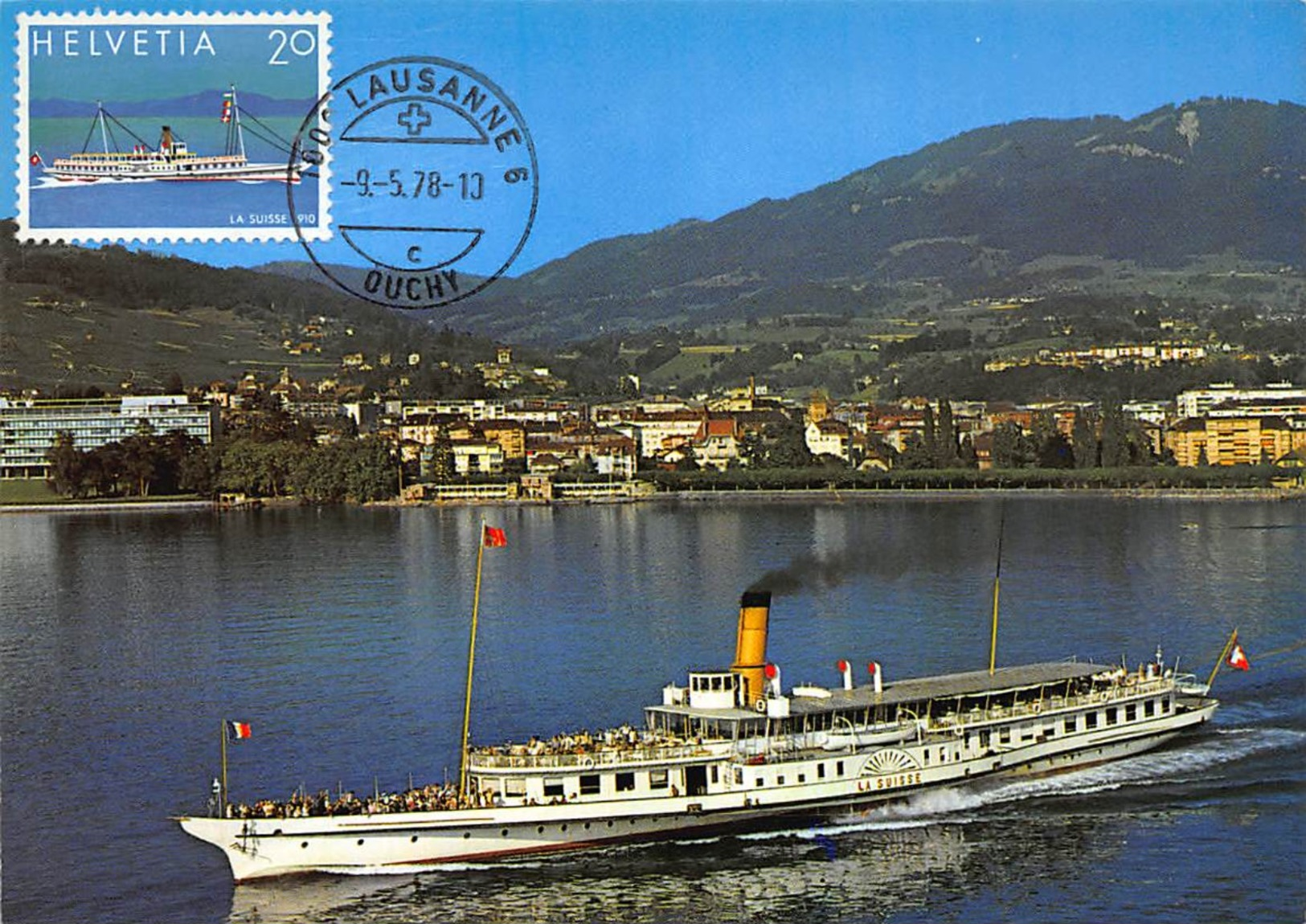 CARTE MAXIMUM : Vevey Le Bateau-salon "la Suisse" Et La Ville - Tres Bon Etat - Andere & Zonder Classificatie