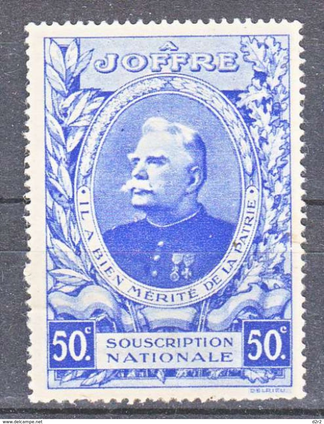 A JOFFRE - SOUSCRIPTION NATIONALE - 50 CTS BLEU - N/C - Erinnophilie