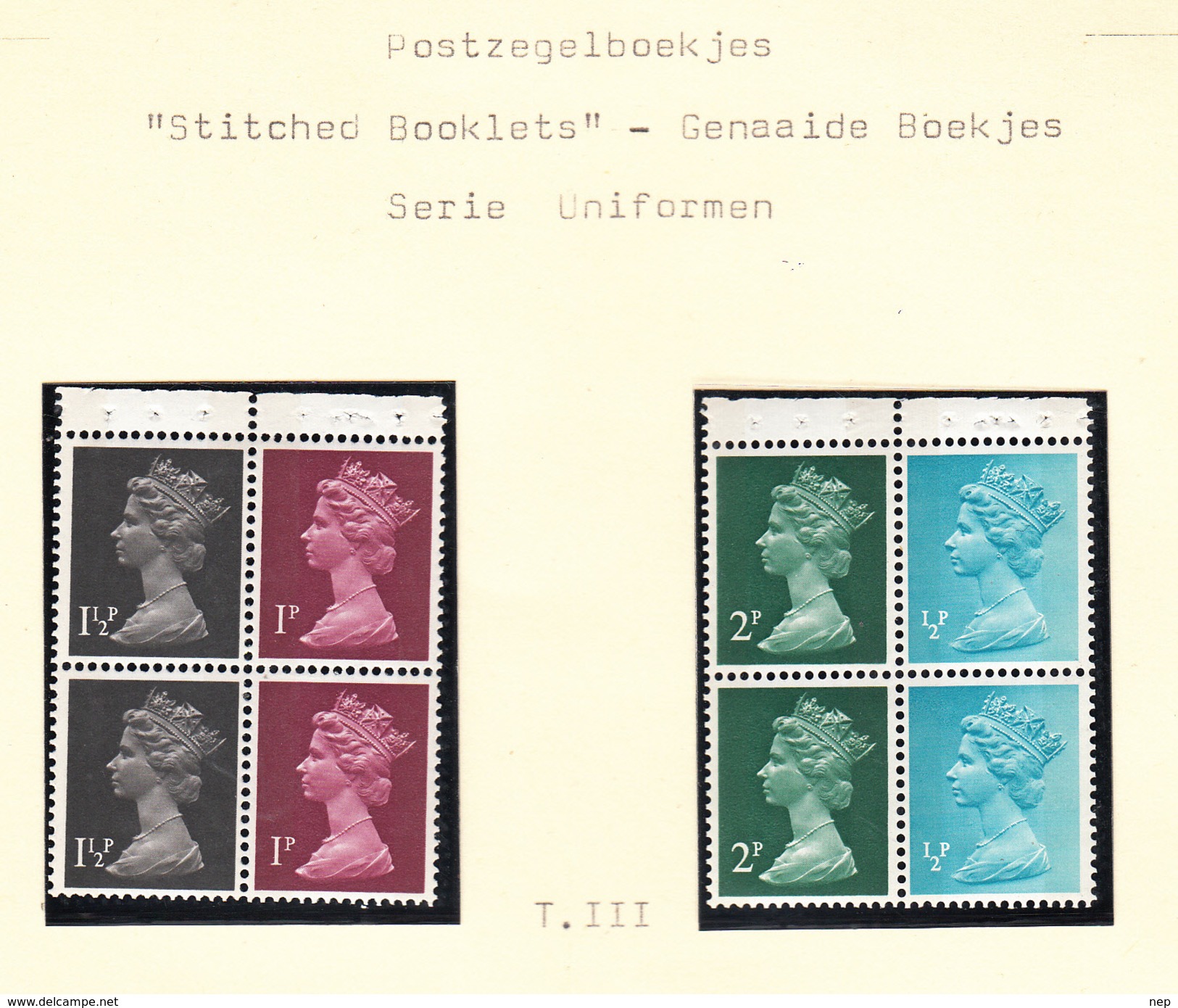 GROOT-BRITTANNIË - Michel - 1971 - Nr 561C + 562C + 564C + 563C ( H-Blatt 71 + 72) - MNH** - Booklets