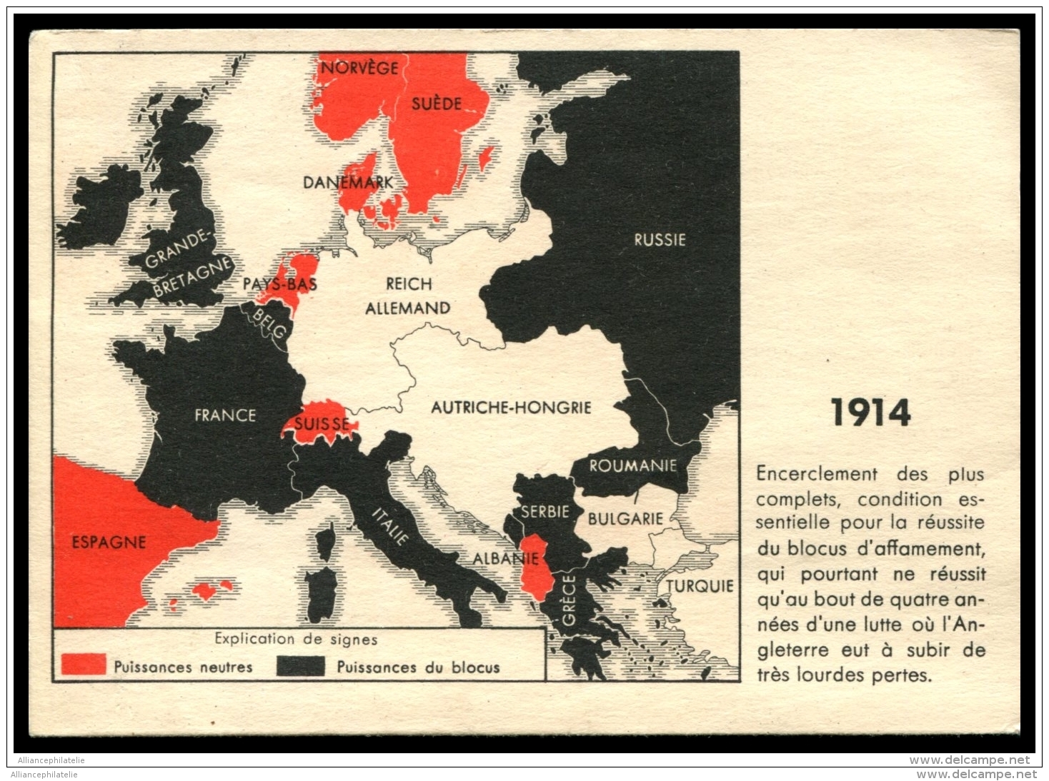 Lot N°8920 CARTE POSTALE - Guerre 1914 Et 1939 - Carte Double - Explication Du Blocus En 1914 Et 1939 - Neuve - TB - Weltkrieg 1914-18