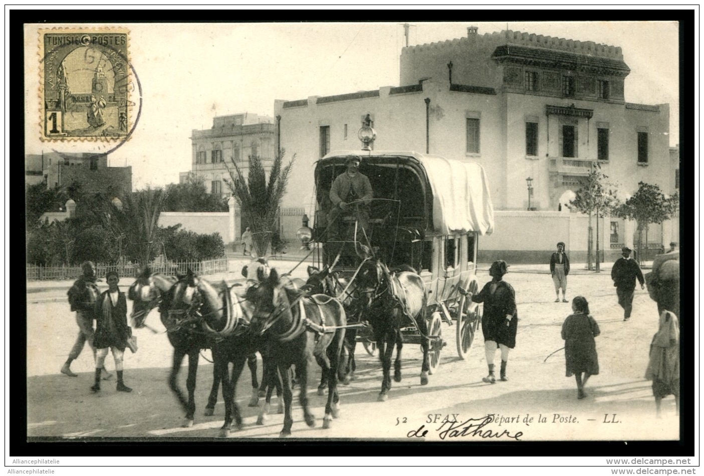 Lot N°9193 CARTE POSTALE - TUNISIE - Sfax - Départ De La Diligence Postale (1908) - TB - Tunisie