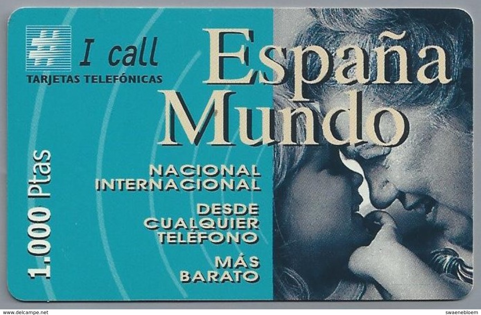 ES.- Telefonica De Espana. I Call Tajetas Telefonicas. Espana Mundo. 1.000 Ptas. Nacional Internacional Desde .. 2 Scans - Andere & Zonder Classificatie