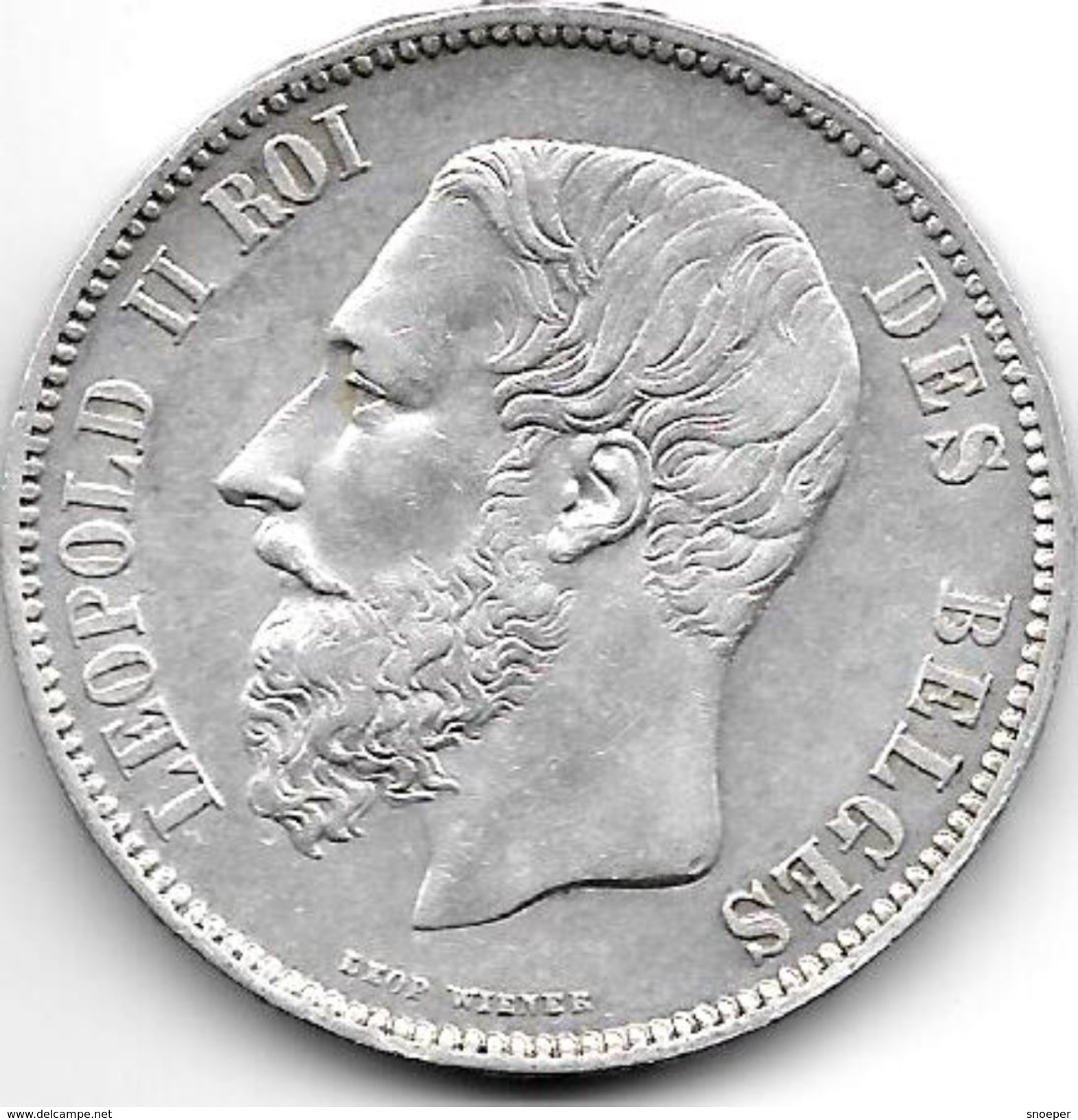 *belguim 5 Francs  Leopold II  1868  Xf !!!! - 5 Francs