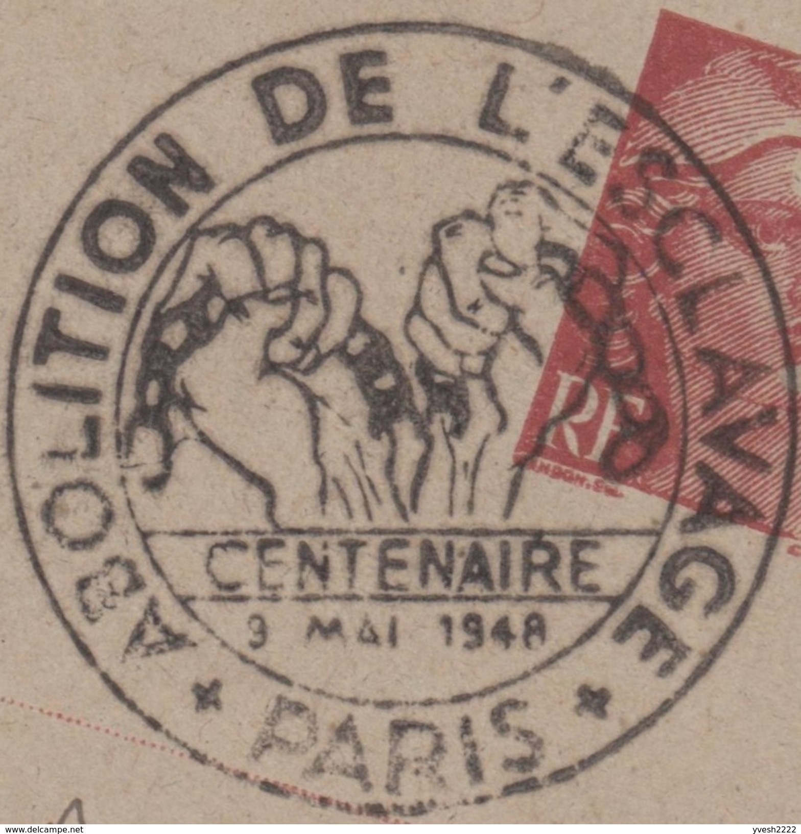 France 1948. Carte, Entier Gandon 3.50 F (716B-C2), Oblitération Abolition De L'esclavage - Islam