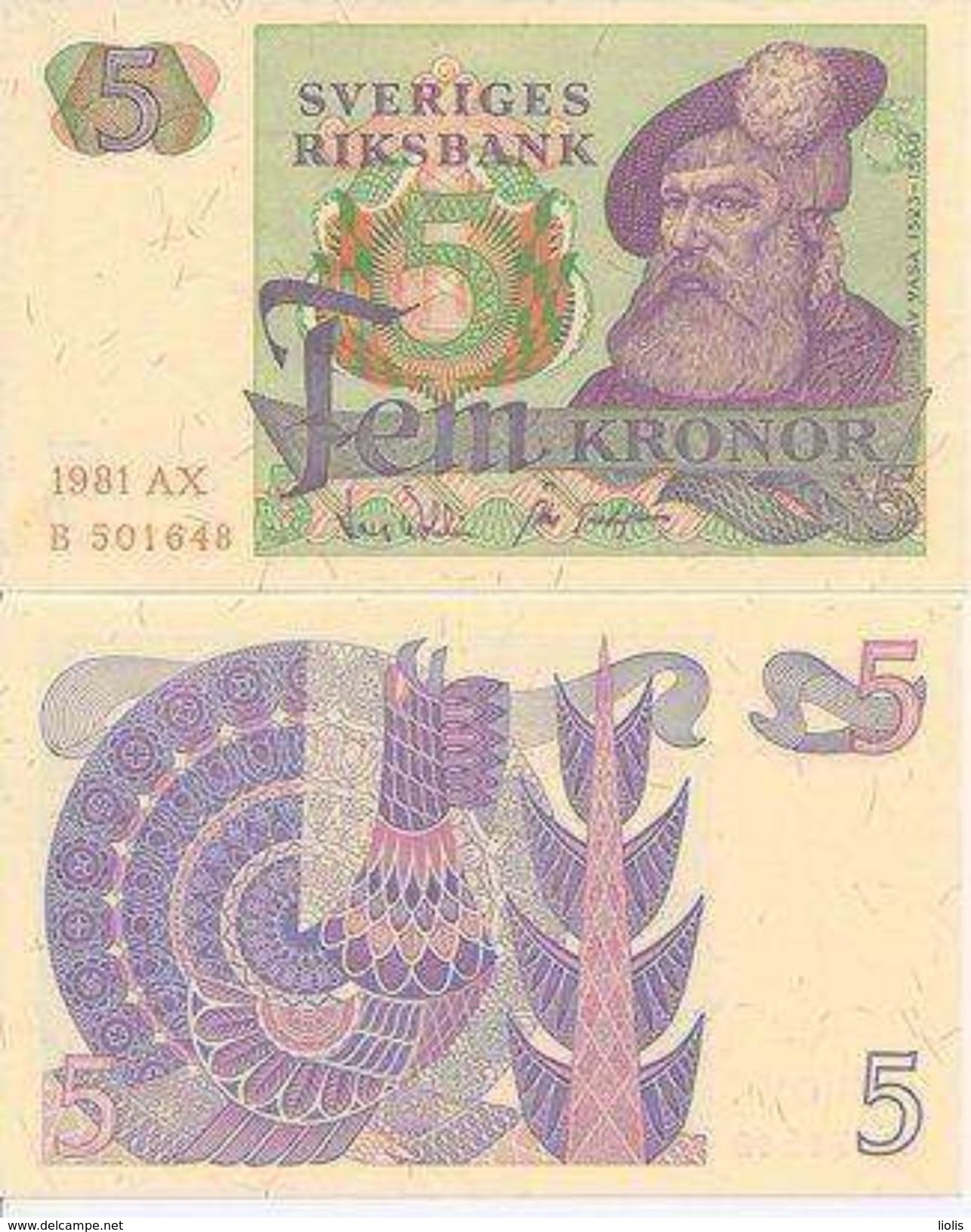 Sweden P-51  5 Kronor 1981  UNC - Sweden