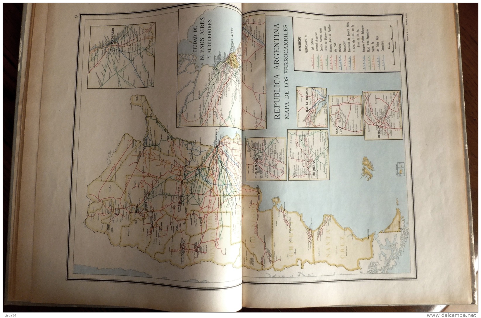 MAGNIFIQUE ATLAS COULEUR- ARGENTINE 1945- UN DOCUMENT EXCEPTIONEL DE GRANDE QUALITÉ- 18 SCANS