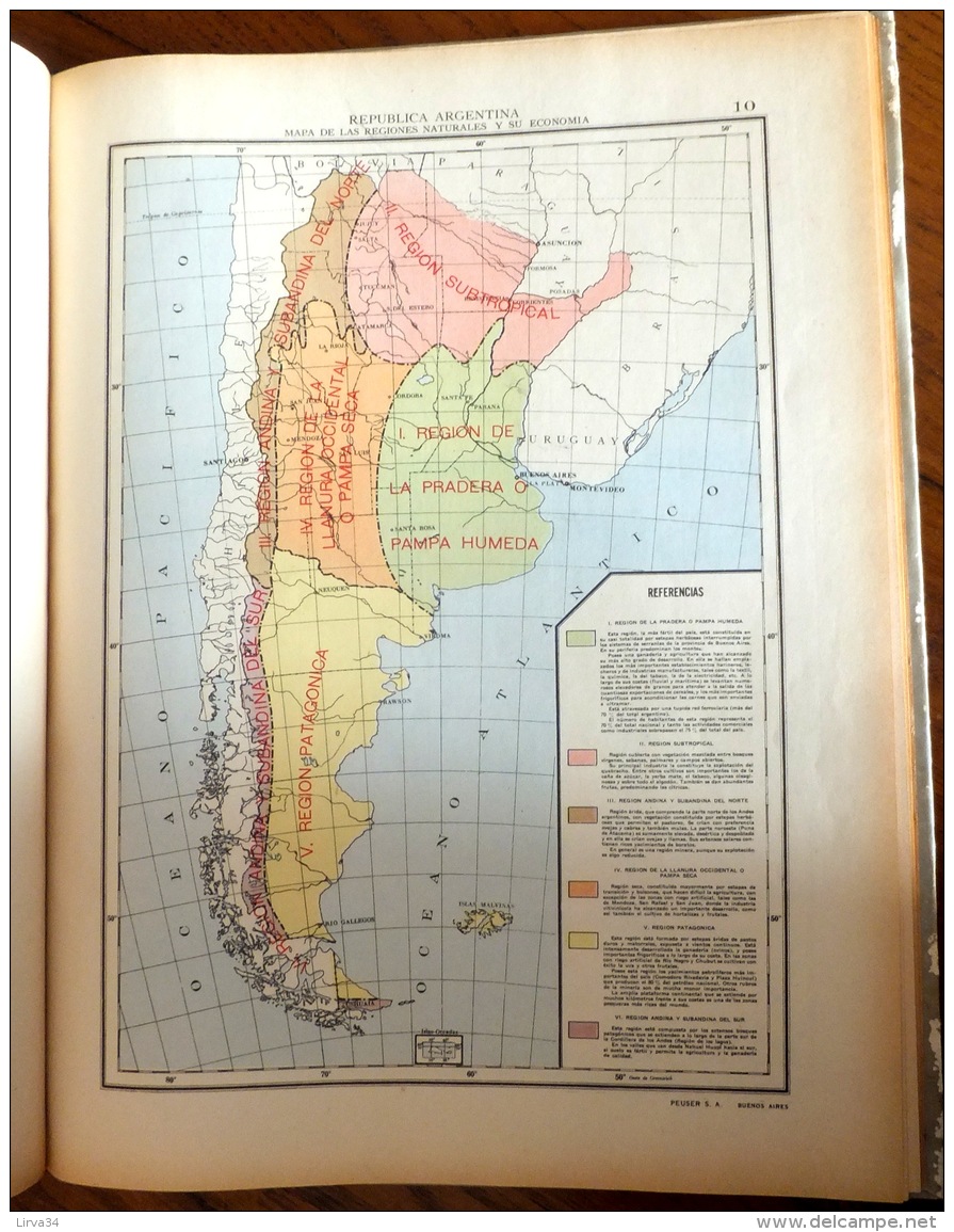 MAGNIFIQUE ATLAS COULEUR- ARGENTINE 1945- UN DOCUMENT EXCEPTIONEL DE GRANDE QUALITÉ- 18 SCANS