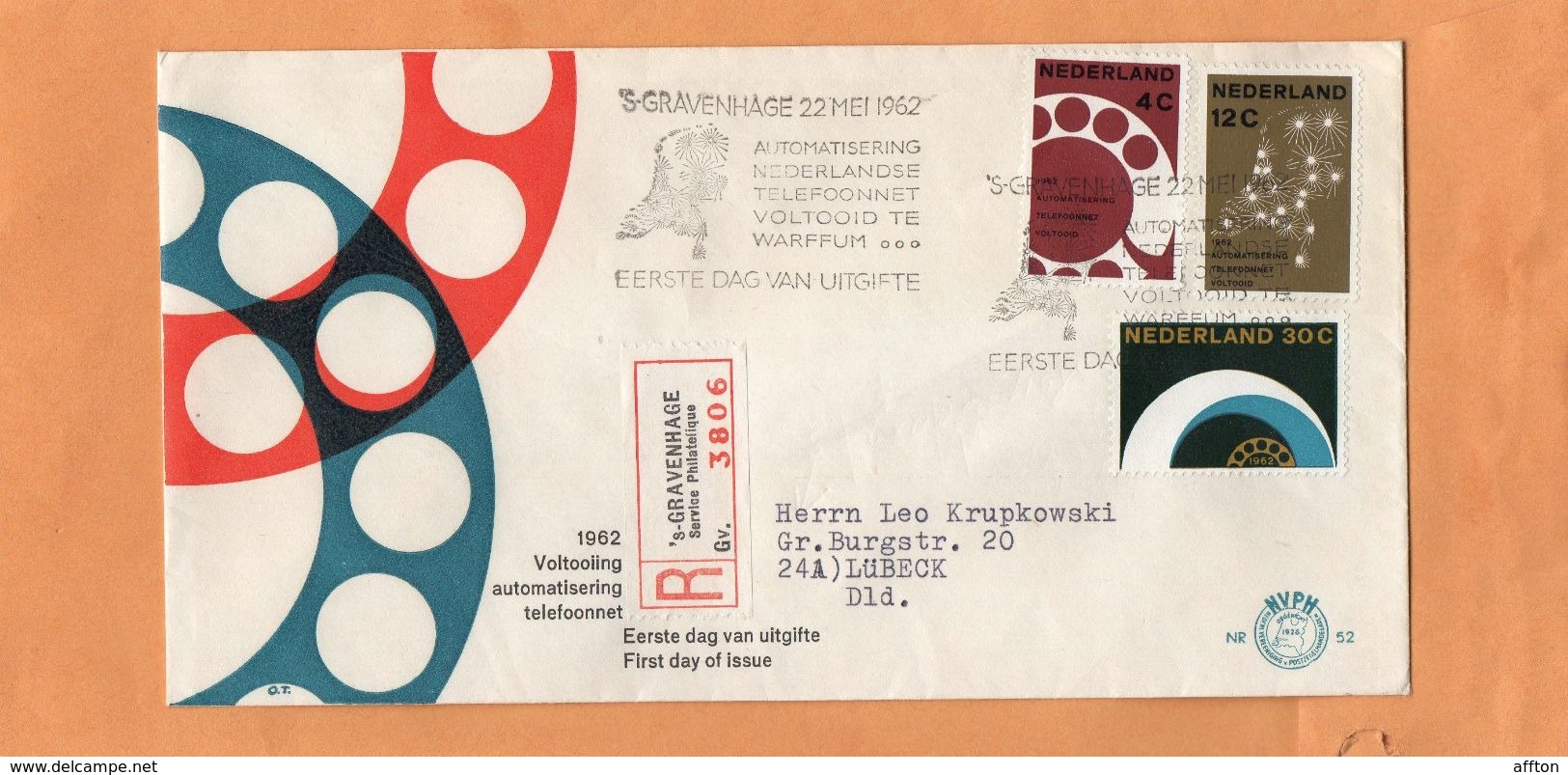 Netherlands 1962 FDC Mailed Registered - FDC