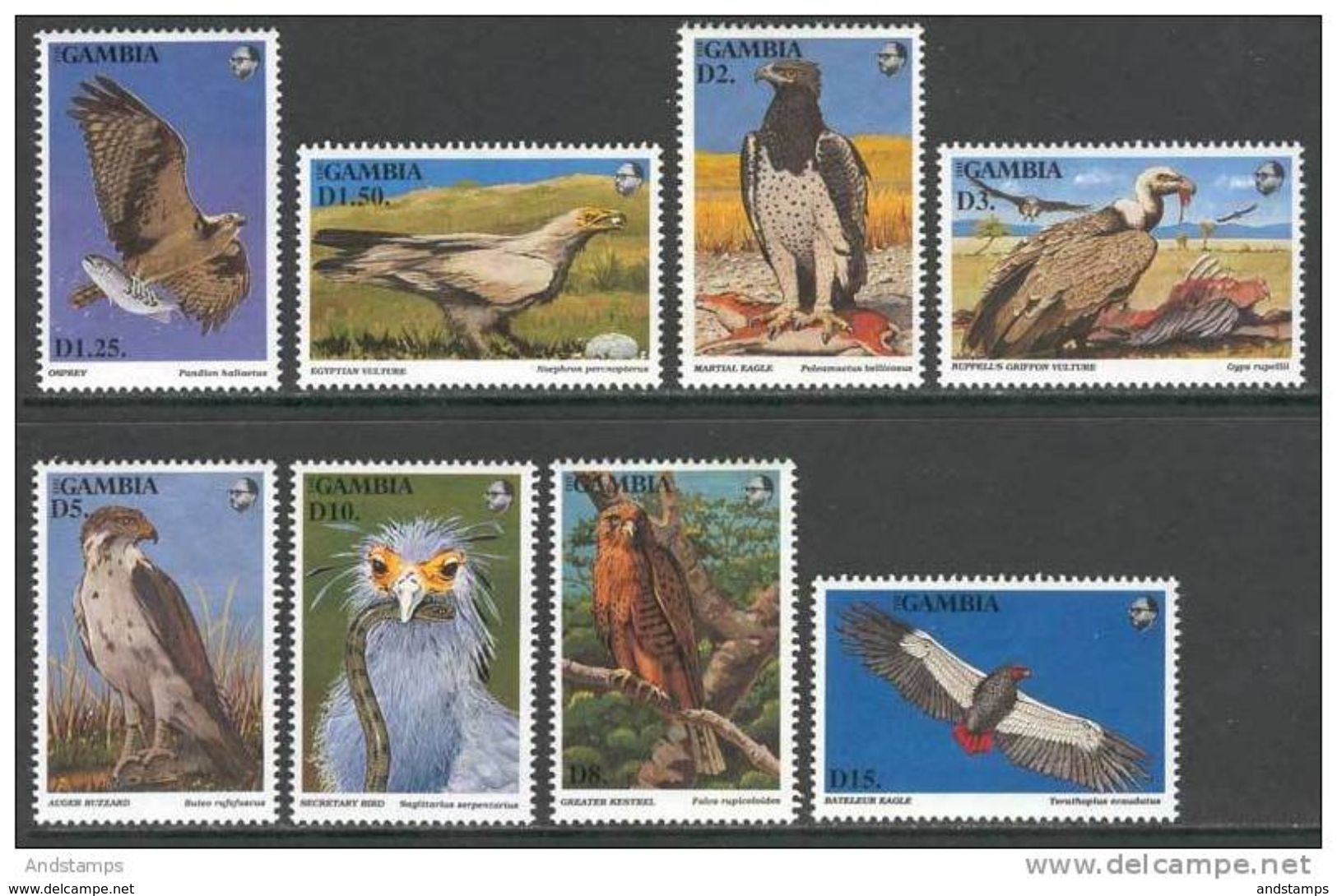 Gambia 1993. Michel #1555/62+Bl.#188/89 MNH/Luxe. Native Birds Of Prey. (B25) - Gambia (1965-...)