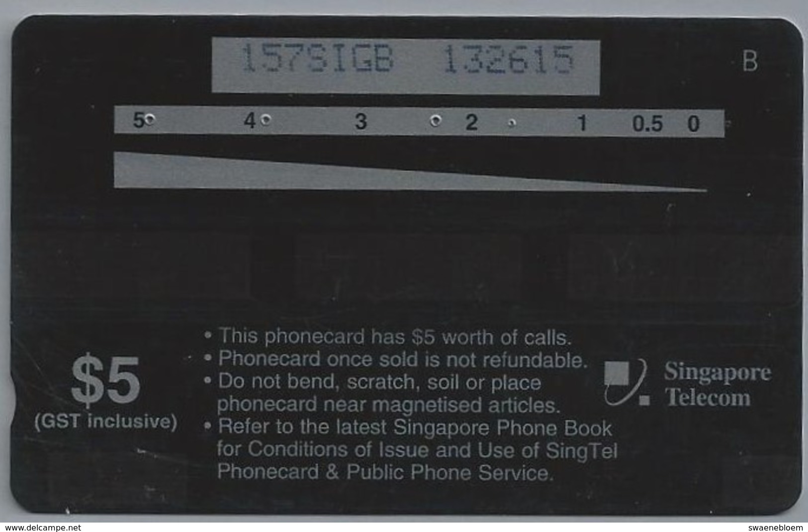 SG.- SINGAPORE TELECOM. $ 5. - Seasons Greetings Forever Friends. Hallmark Cards UK..- 157SIGB - 2 Scans. - Seizoenen