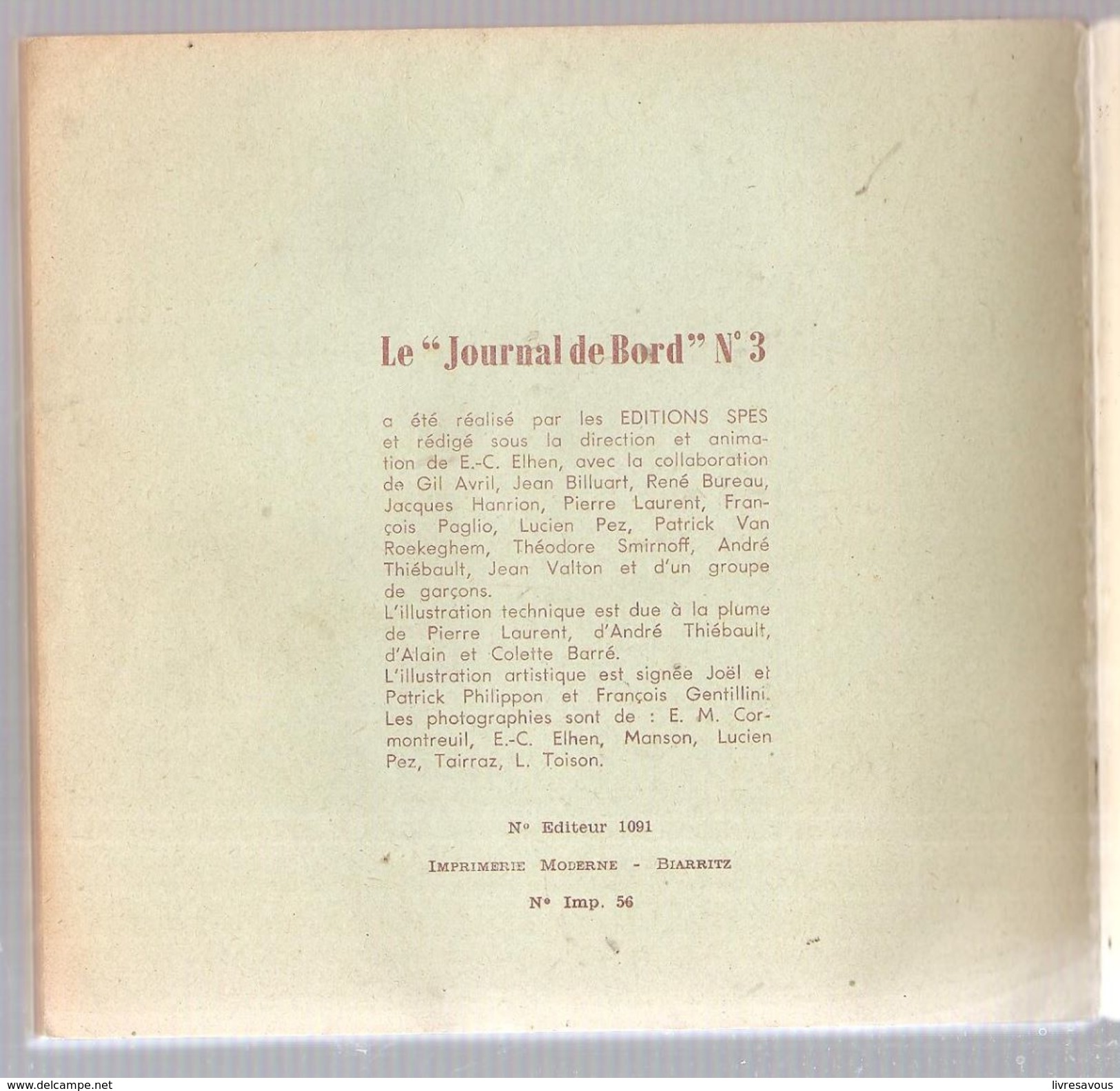 Scoutisme Vacances Journal De Bord N°3 Collectif De 1960? Des Editions SPES - Scoutisme