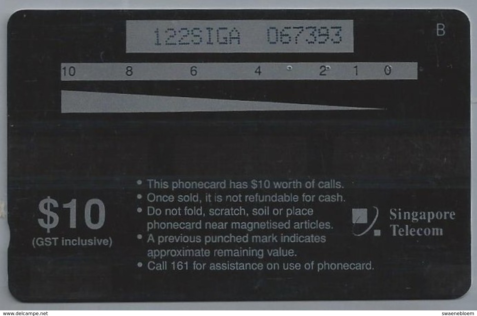 SG.- SINGAPORE TELECOM. $ 10. - Morgan 4/4 1973. - 122SIGA - 2 Scans. - Auto's