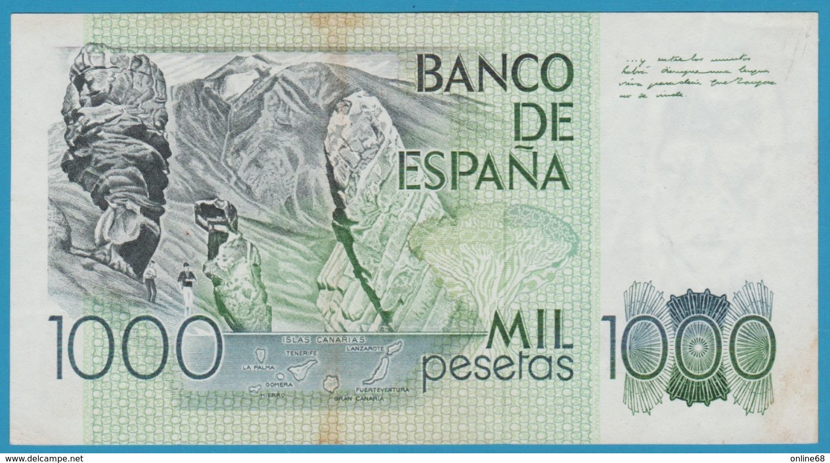 ESPANA 1000 Pesetas 23.10.1979 Serie 4N391 P# 158  Benito Pérez Galdos - [ 4] 1975-… : Juan Carlos I