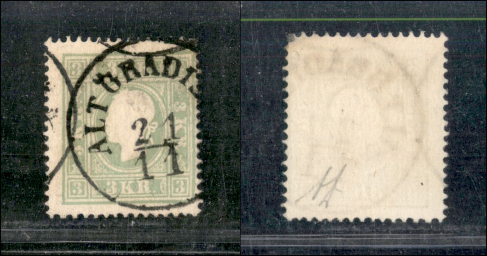0030 AUSTRIA - 1859 – 3 Kreuzer Verde (Unif. 13) – Usato – Diena - Other & Unclassified