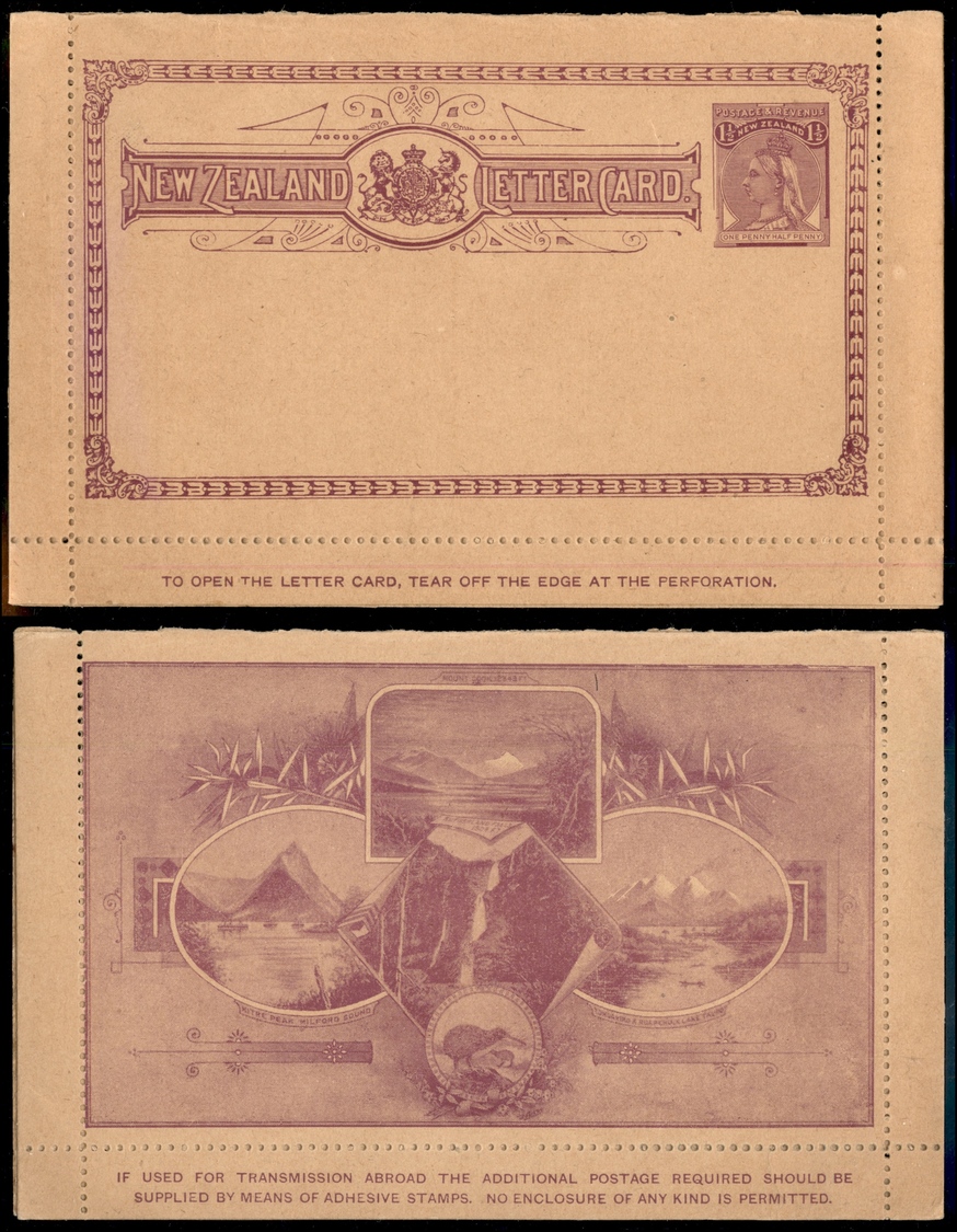 0159 COLONIE INGLESI - Nuova Zelanda - Intero Postale Illustrato Da 1 E ½ Pence – Nuovo - Otros & Sin Clasificación