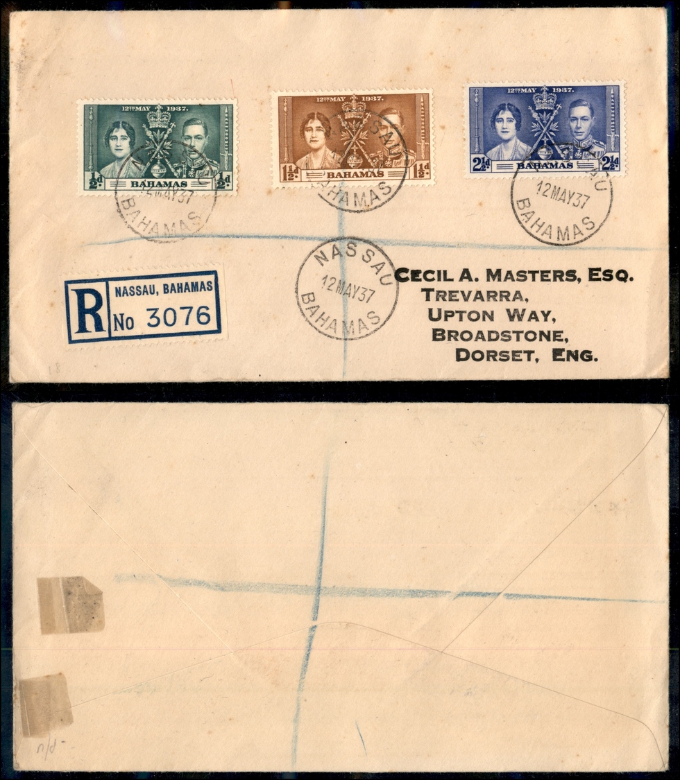 0164 COLONIE INGLESI - Bahamas - Nozze 1937 – Raccomandata Da Nassau Del 12.5.37 - Otros & Sin Clasificación