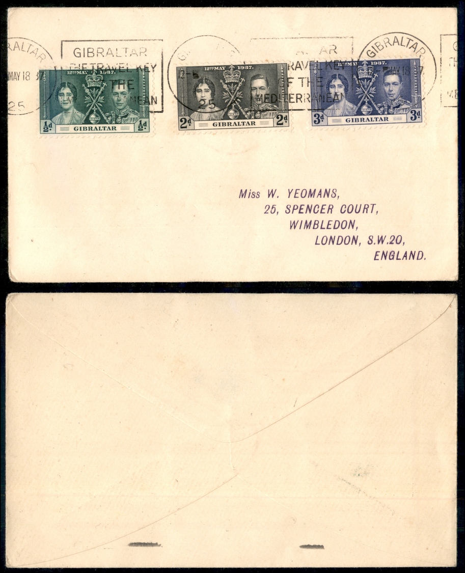 0178 COLONIE INGLESI - Gibraltar - Nozze 1937 – Busta Da Gibilterra Del 18.5.37 - Altri & Non Classificati