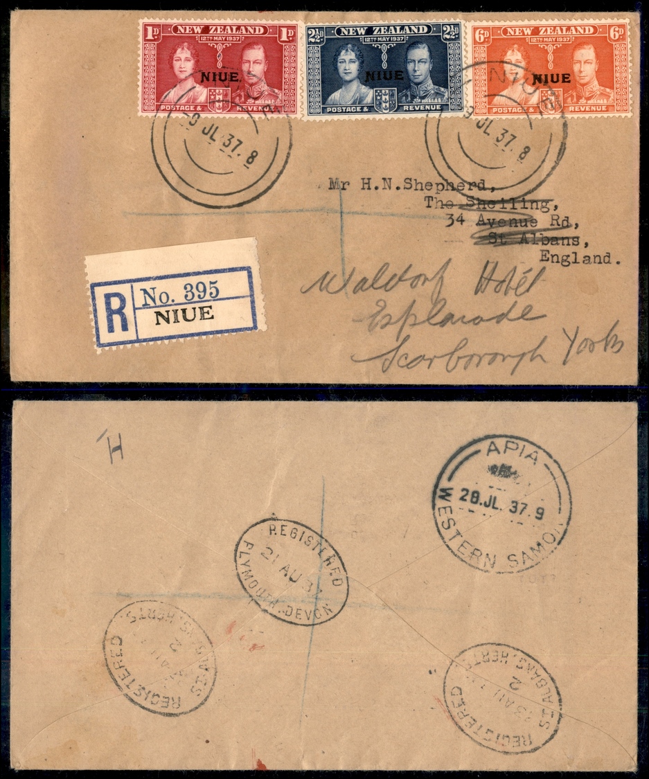 0192 COLONIE INGLESI - Nive (New Zeland) - Nozze 1937 – Raccomandata Per Western Samon Del 9.7.37 - Otros & Sin Clasificación