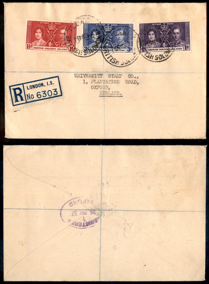 0206 COLONIE INGLESI - British Solmon Island - Nozze 1937 – Raccomandata Per Oxford Del 14.5.37 - Otros & Sin Clasificación