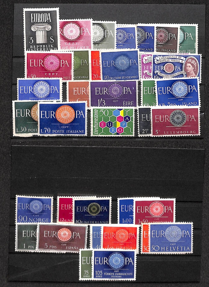 0236 EUROPA CEPT - 1960 – Annata Completa Dei 20 Paesi – 36 Valori – Gomma Integra - Otros & Sin Clasificación